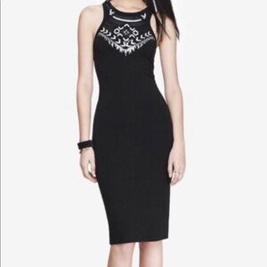 Express Black sequin detail Midi Dress